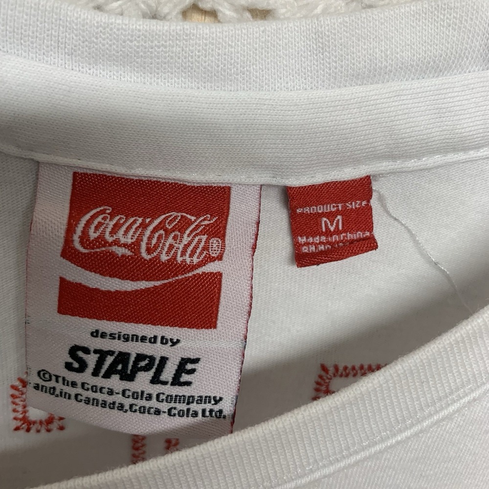 Coca Cola Shirt Mens Sz M White Red Embroidered 1886 ICE Cold Coca Cola #1 - Picture 8 of 10